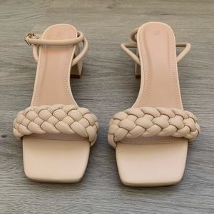 BRAND NEW Braided Square Toe Heels